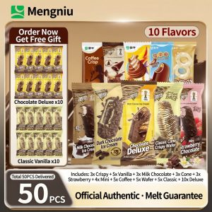 Mengniu's Vanilla Chocolate Ice Cream with Crispy Coating and Multiple Flavors（50 pieces）