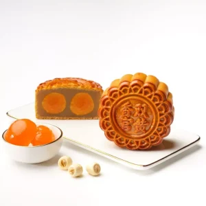 [Shangri-La Singapore] Reduced Sugar White Lotus Seed Paste with Double Yolk Mooncake (4 pcs)